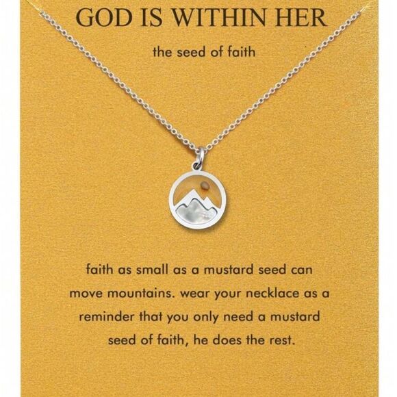 Stainless Steel Necklace Mustard
Seed Mountain Christian Biblical Necklace - Picture 2 of 8